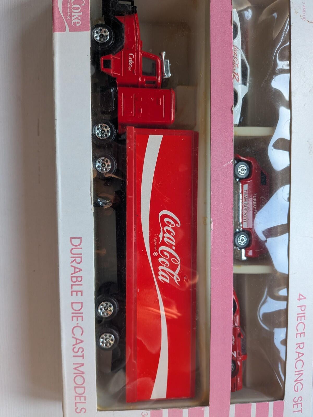 Vintage Coca-Cola Die-Cast 4-Piece Racing Set - 1979 - Hartoy