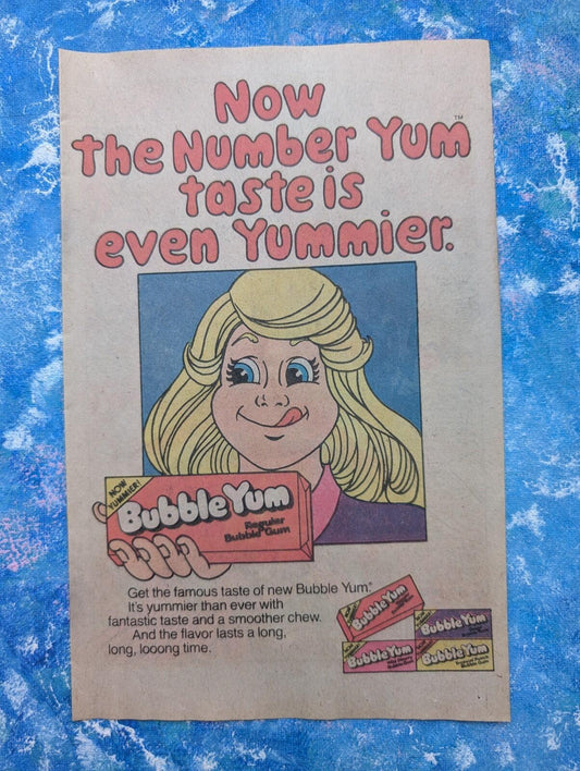 Vintage Bubble Yum Bubble Gum 1980 Advert - See Details