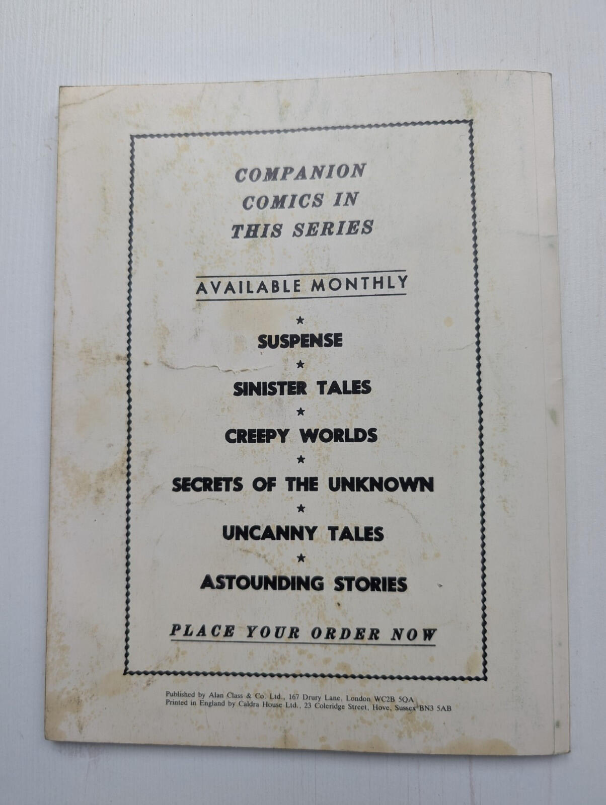 Astonishing Tales #191 - Amazing Stories of Suspense - 1980s - Alan Class Comic