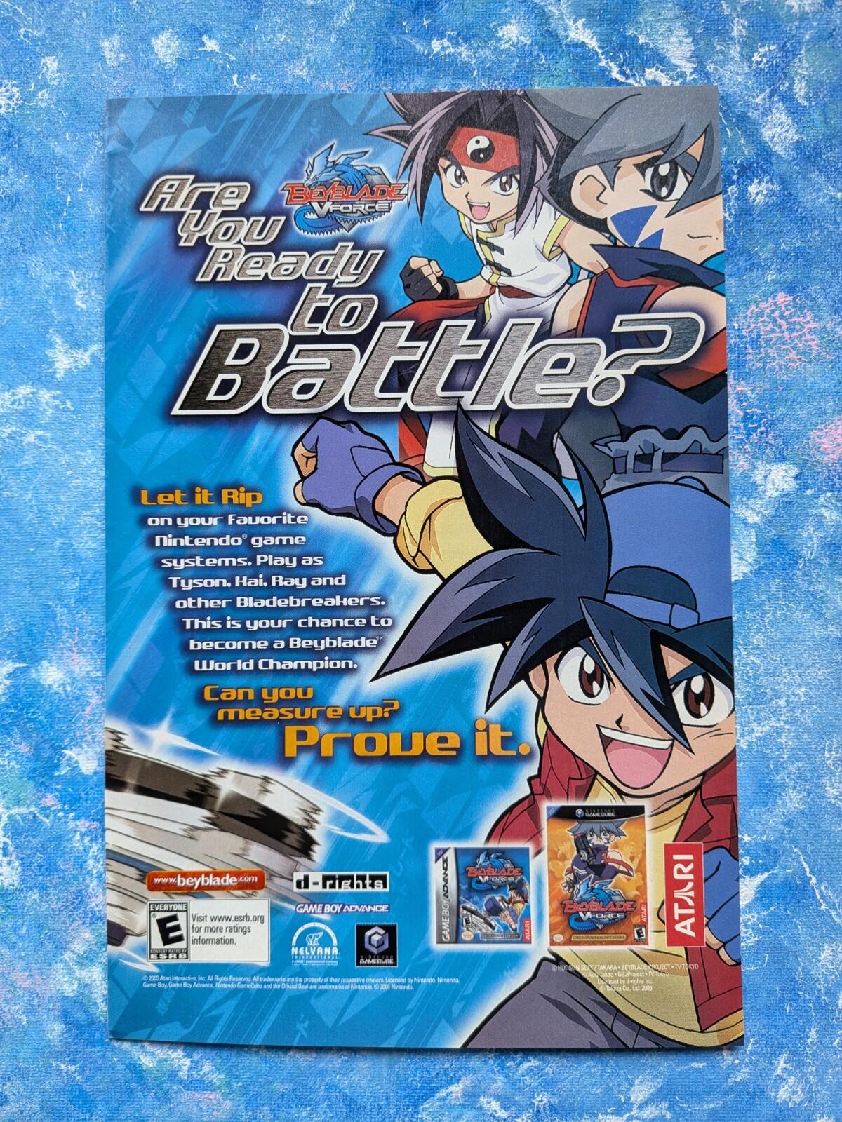 Beyblade V Force Nintendo Gameboy/Gamecube 2003 Advertisement - See Details