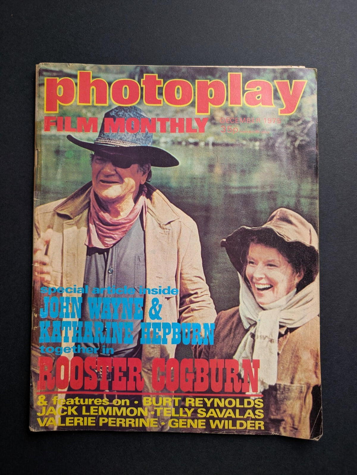 Photoplay Film Monthly December 1975 - John Wayne & Katharine Hepburn Cover