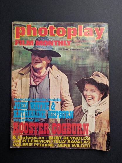 Photoplay Film Monthly December 1975 - John Wayne & Katharine Hepburn Cover