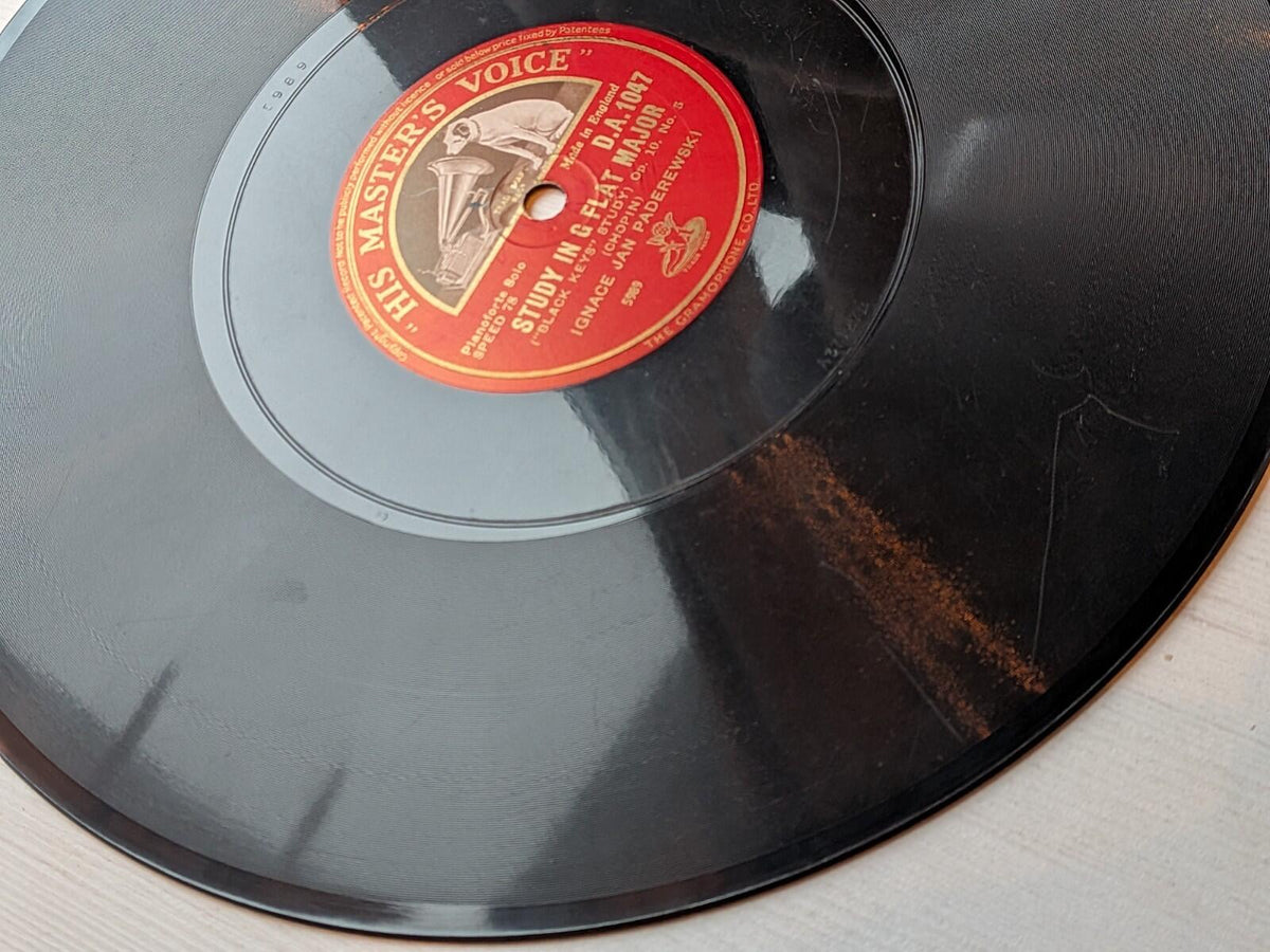 Ignace Jan Paderewski - Chopin's Study in C Minor Shellac Record - D.A. 1047