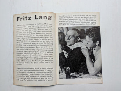 Fritz Lang Programme - National Film Theatre January-February 1962