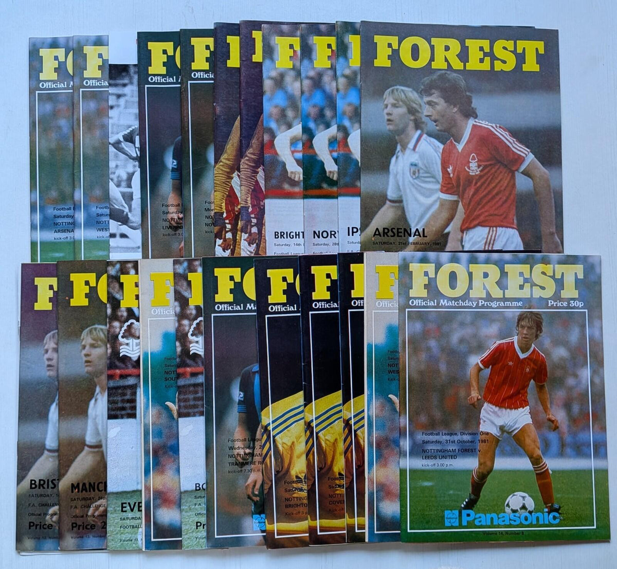 Nottingham Forest 1981 Match Programmes x23 Bundle