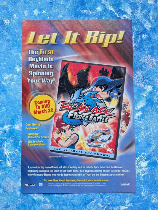Beyblade: The Movie - Fierce Battle 2002 DVD Release Advertisement - See Details