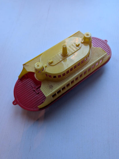 Vintage Yellow Plastic Ferryboat Toy - 1970s Approx