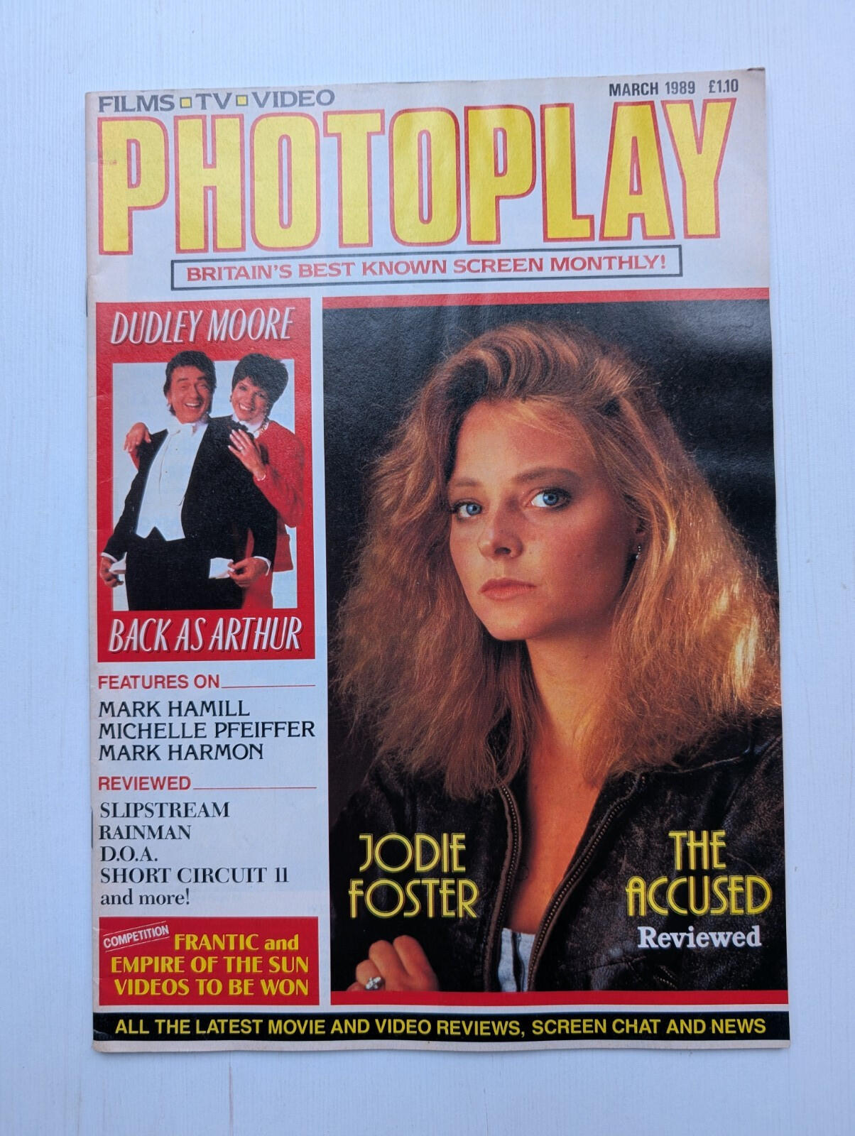 Photoplay Vol. 40 No. 3 March 1989, Jodie Foster/Dudley Moore/Mark Hamill + More