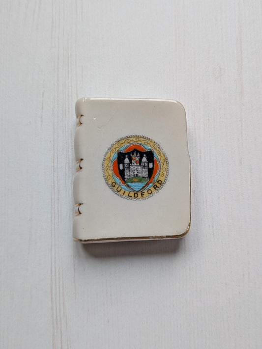 Carlton China Small Book Ornament - Guildford Crest