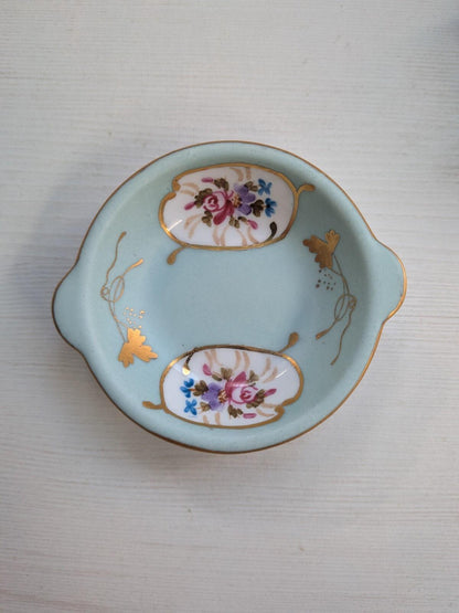 Vintage Miniature Floral Creamer Pitcher and Dish - Regal Porcelain