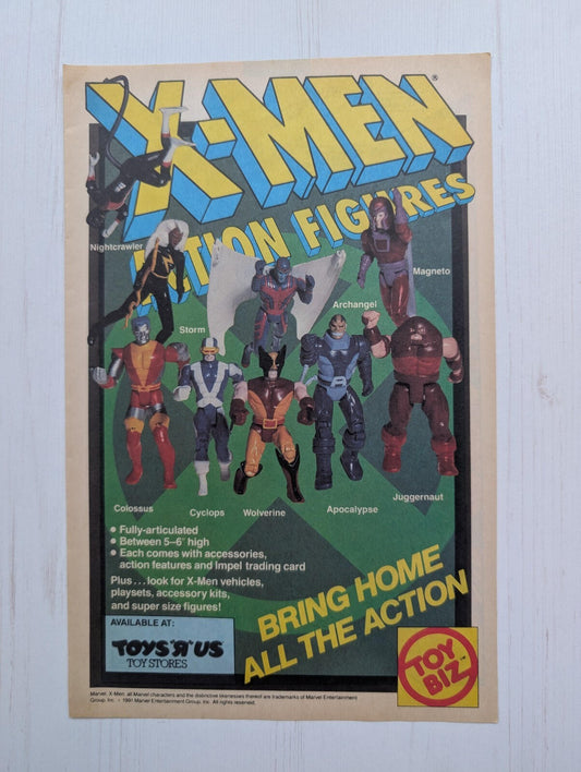 X-Men Action Figures 1991 Toy Biz Advertisement - See Details