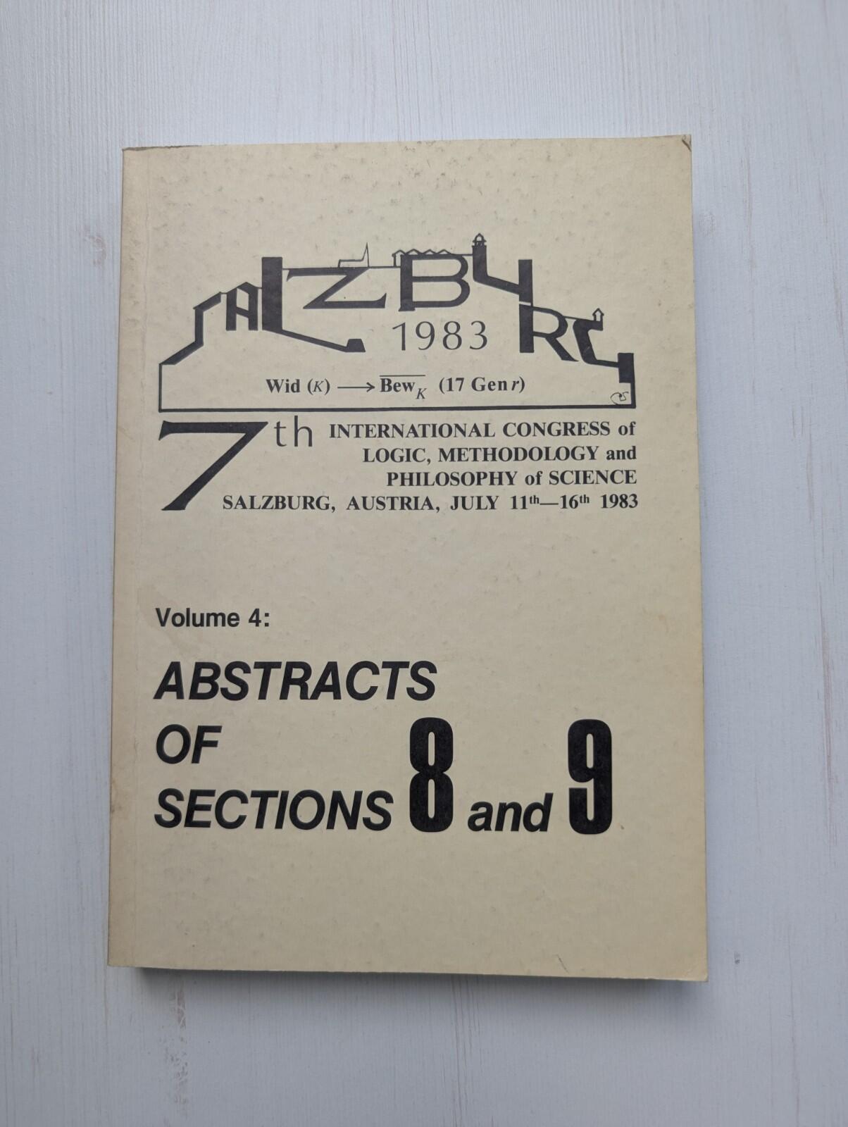 International Congress of Logic, Methodology & Philosophy of Science Vol 4, 1983