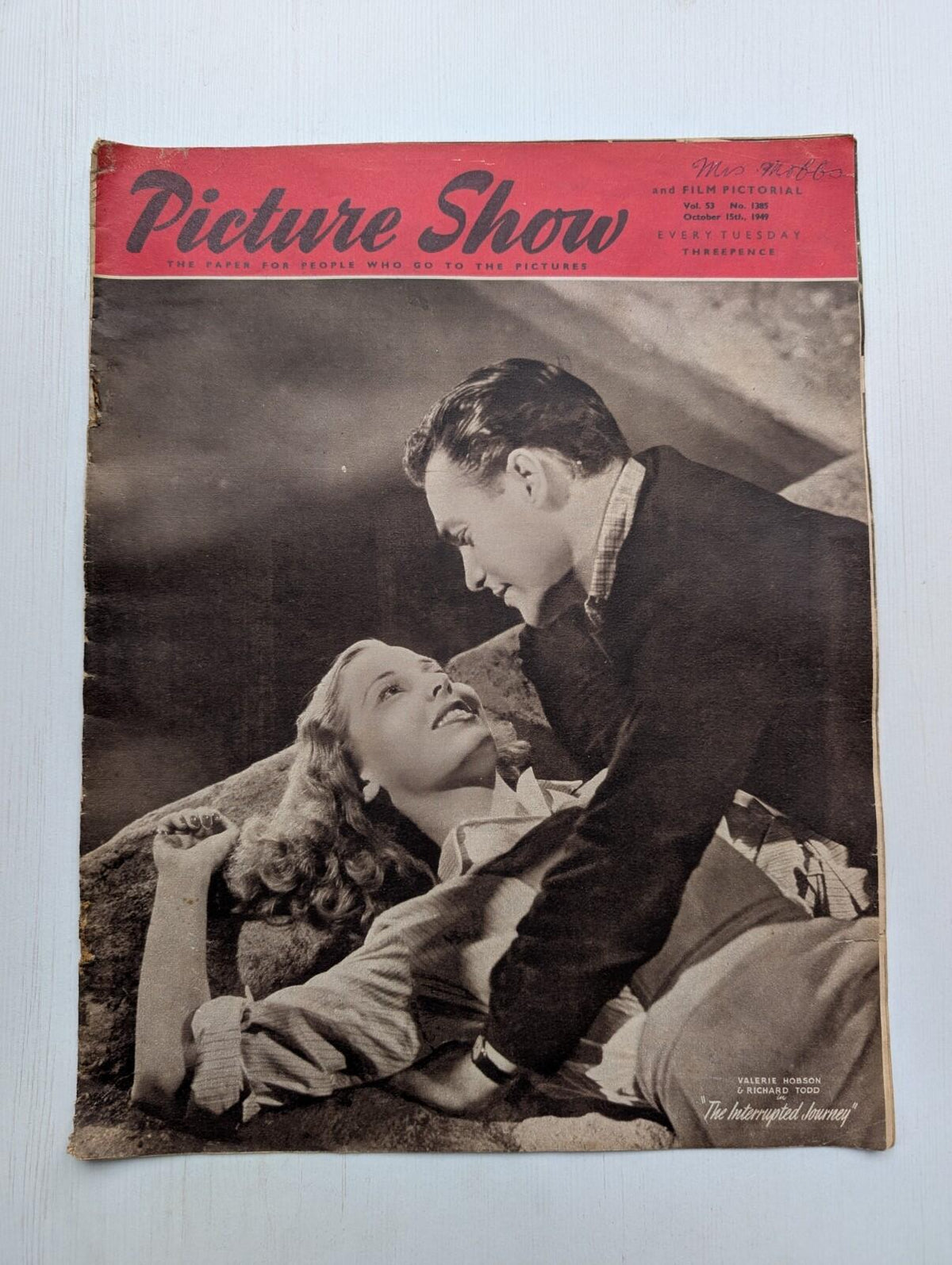 Picture Show Vol. 53 No. 1385 October 15th, 1949 - Valerie Hobson & Richard Todd