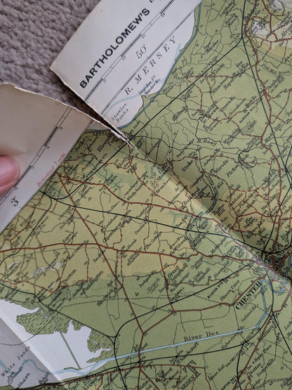 Bartholomew's New Reduced Survey Map of Cheshire - Stanford & Mann - 1910