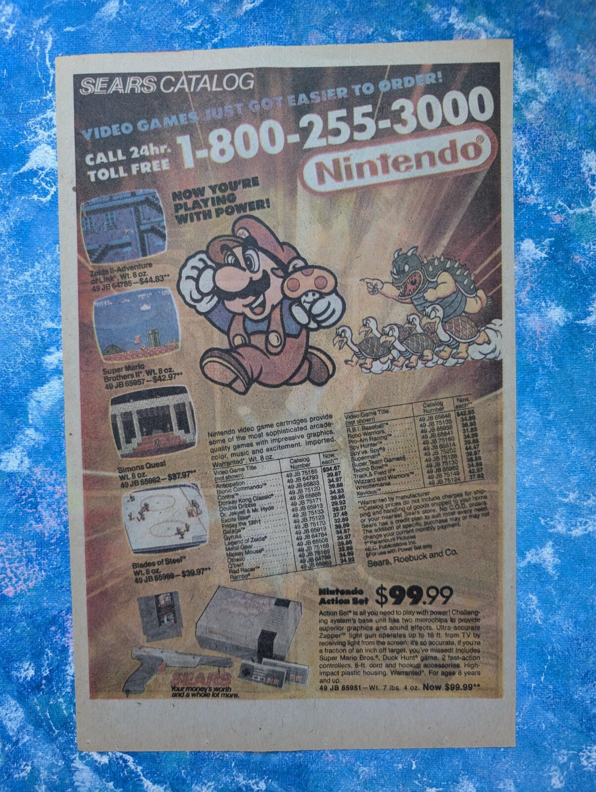 Vintage Nintendo NES Sears Catalog Advertisement - Please See Details