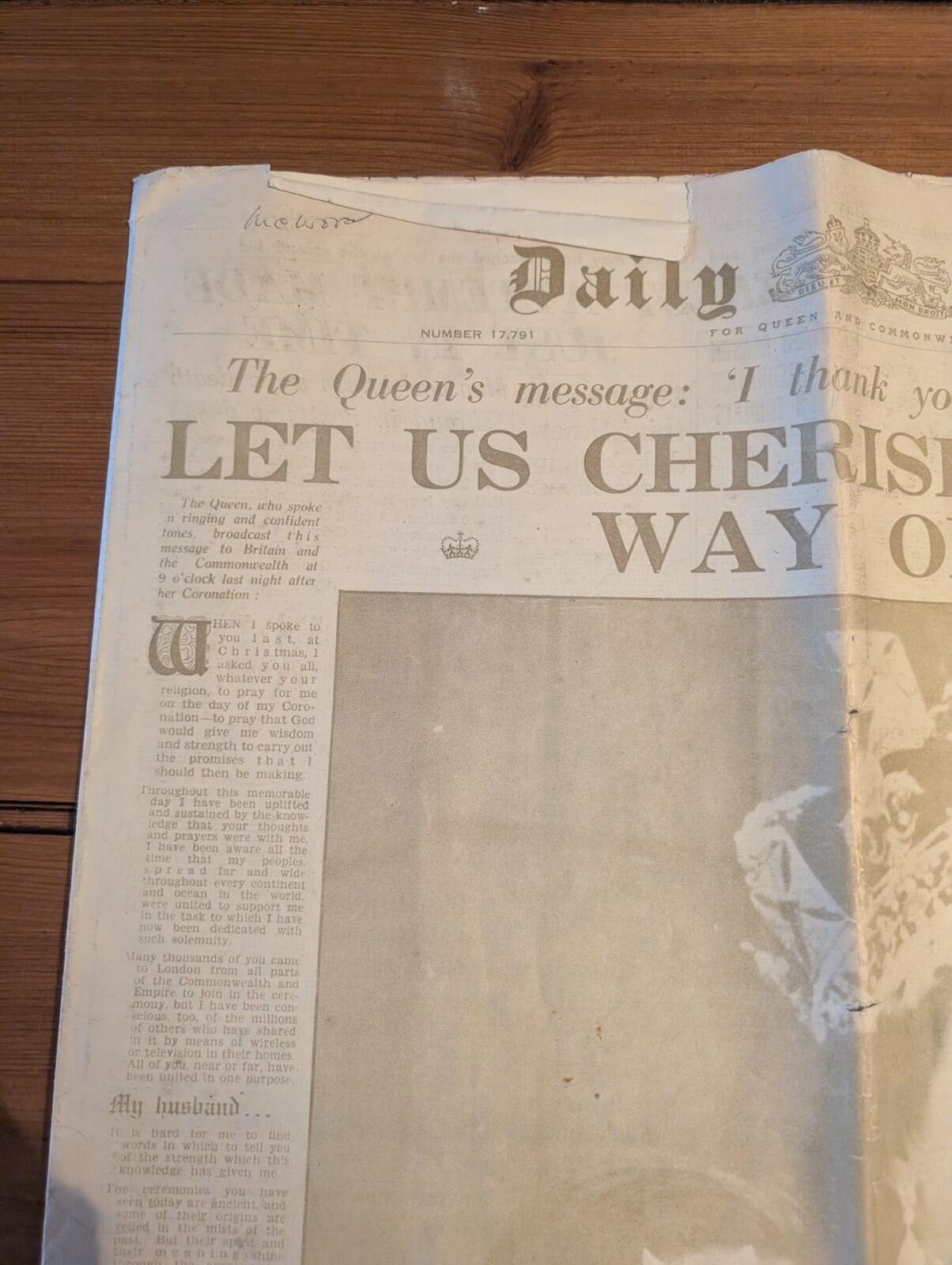 Daily Mail No. 17,791 - Wednesday 9th June 1953 - Queen Elizabeth II Coronation