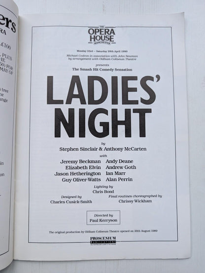 Ladies' Night Manchester Opera House Programme - 1990s - Adult Show