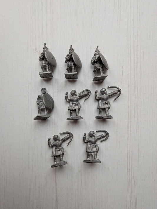 Vintage Metal Hinchcliffe Soldiers x8 Bundle - Archers + Roman Soldiers