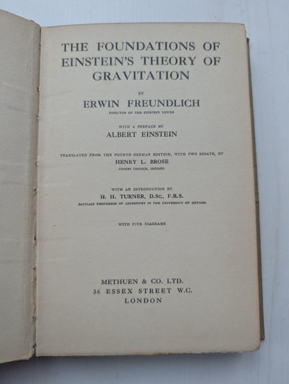 Einstein's Theory of Gravitation by Erwin Freundlich - 1924 - Methuen & Co Ltd