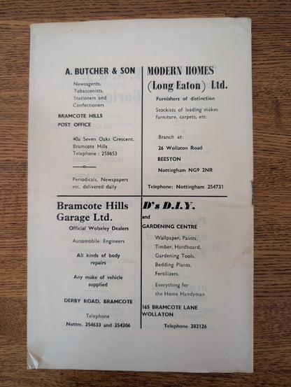 Bramcote Hills Drama Group Minor Murder Theatre Programme