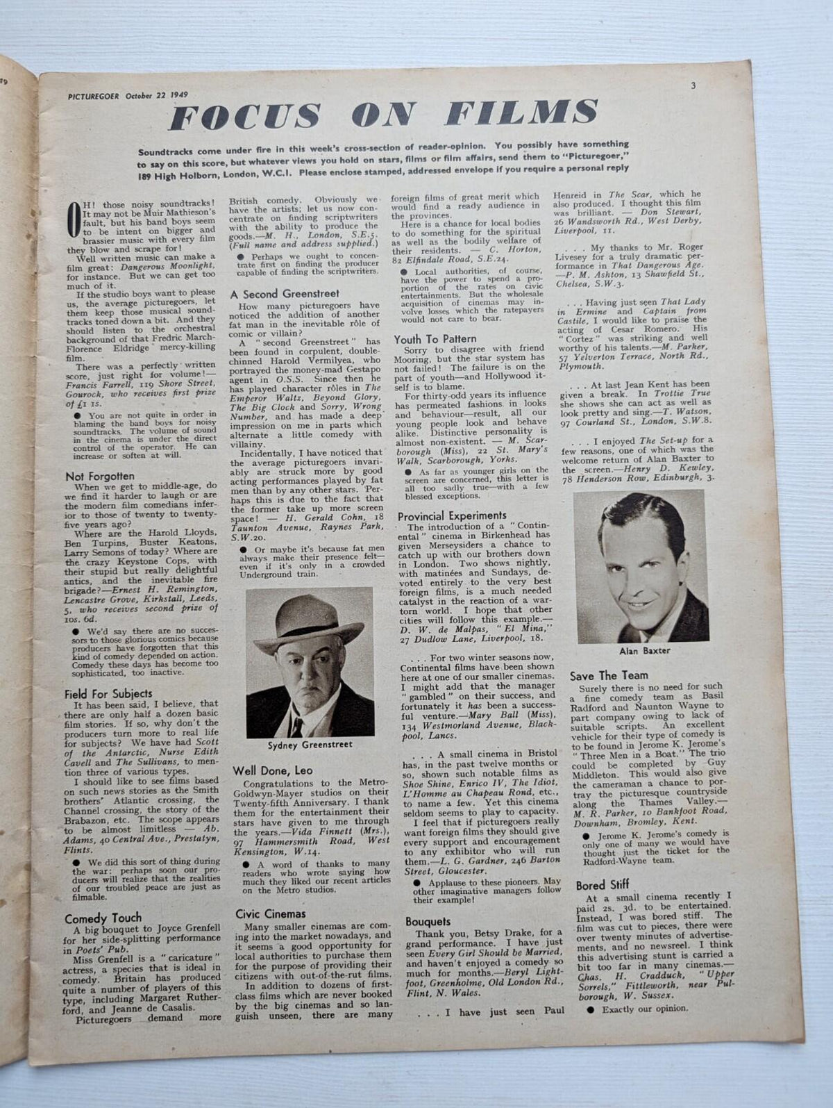 Picturegoer October 22, 1949 - Olivia De Havilland and Leo Genn Cover