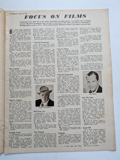 Picturegoer October 22, 1949 - Olivia De Havilland and Leo Genn Cover