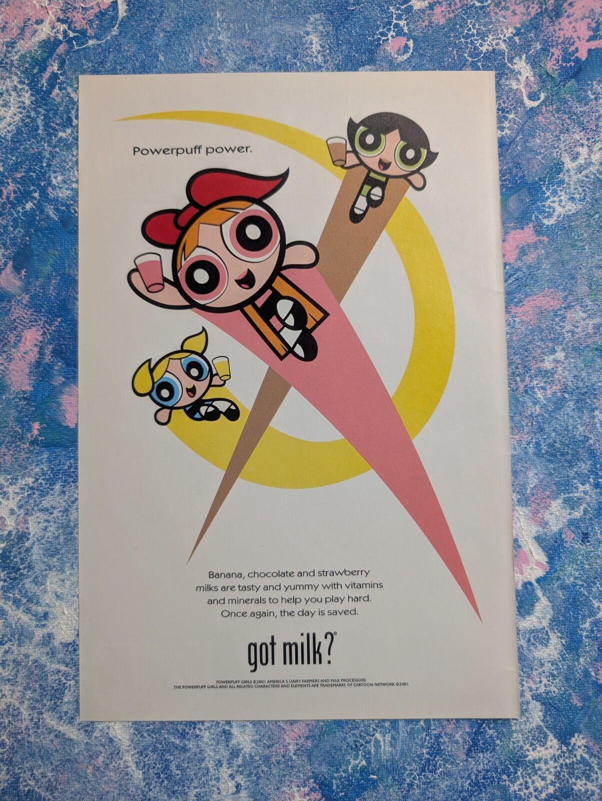 Powerpuff Girls Got Milk? 2001 Cartoon Network Advertisement - See Details