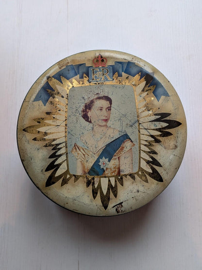 Queen Elizabeth II Coronation Souvenir Biscuit Tin (Empty) - 1953