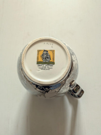 Vintage Gray's Pottery Silver Lustre Jug - 1954 - Made in Stoke-On-Trent