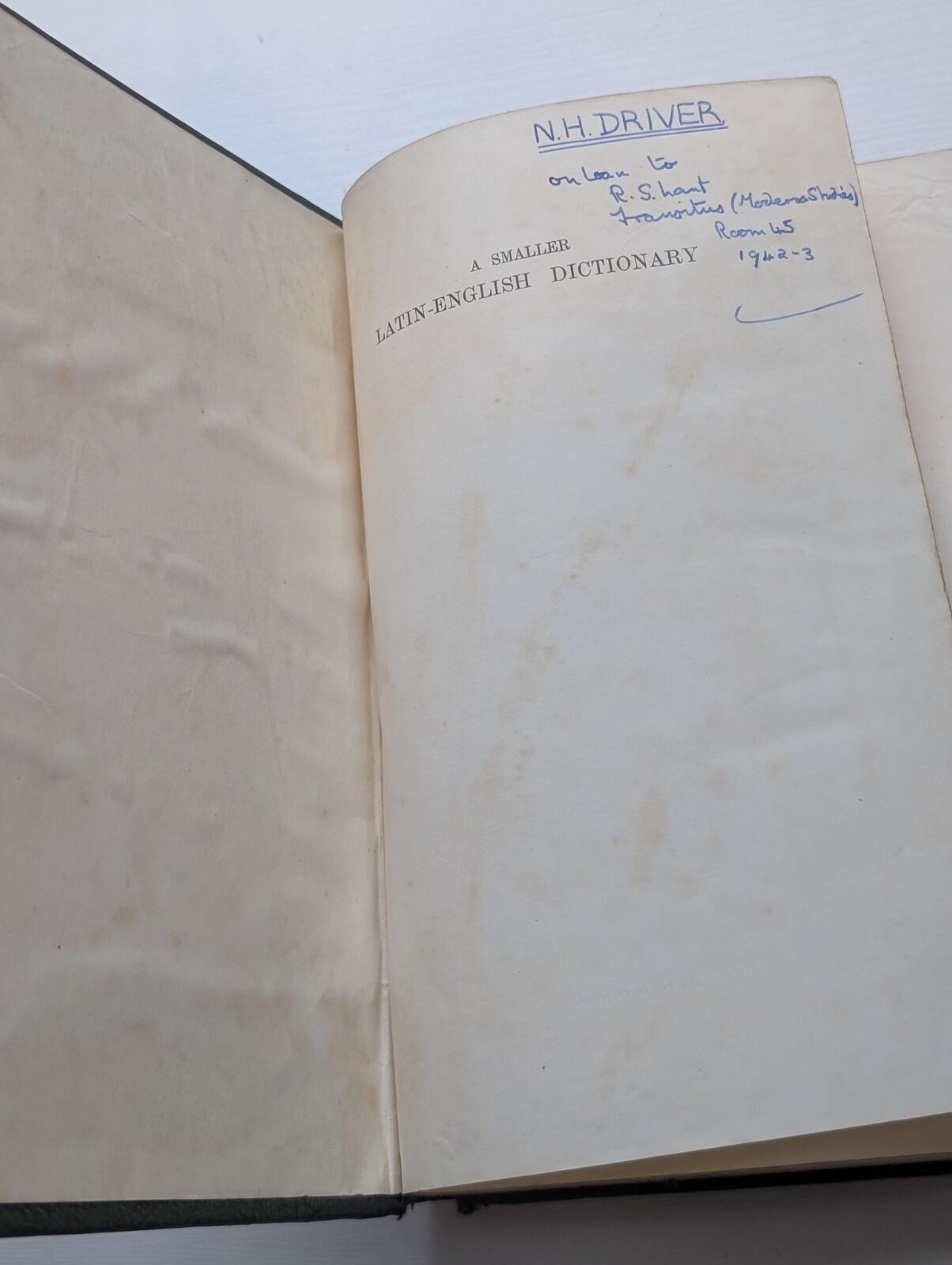 A Smaller Latin-English Dictionary - Sir William Smith - 3rd Edition - 1933