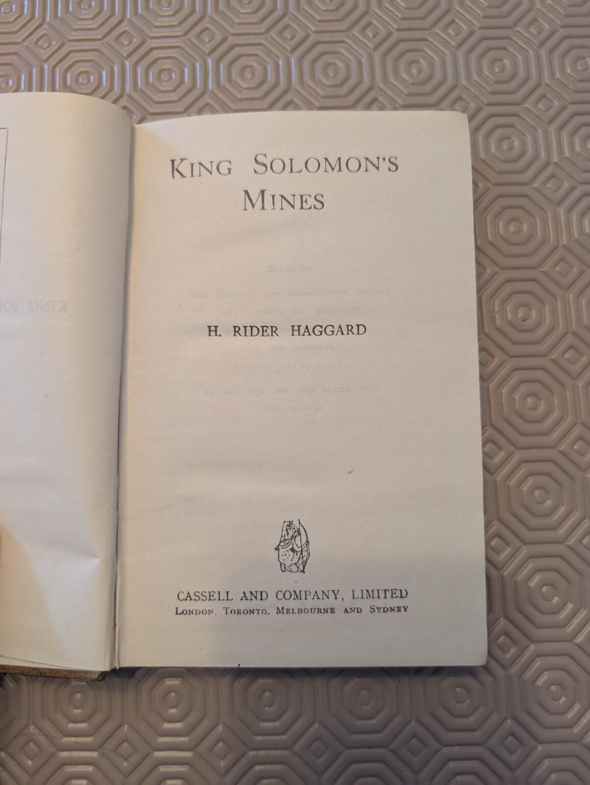 King Solomon's Mines by H. Rider Haggard - Cassel and Company Ltd
