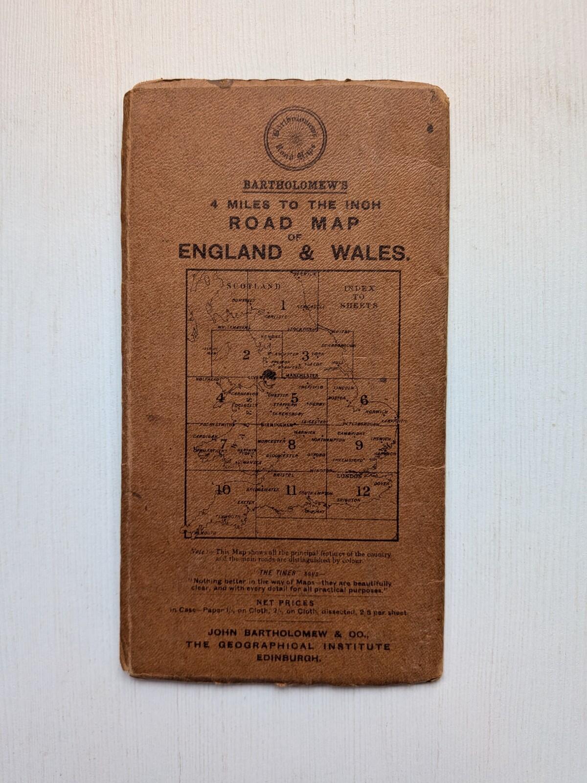 Bartholomew's New Reduced Survey Map of Cheshire - Stanford & Mann - 1910
