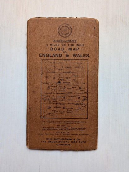 Bartholomew's New Reduced Survey Map of Cheshire - Stanford & Mann - 1910