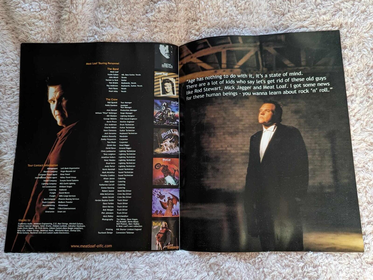 Meat Loaf 99 Tour Programme, European Tour 1999