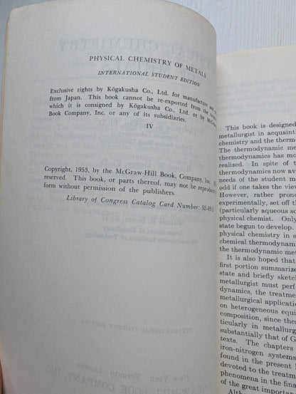Physical Chemistry of Metals by Lawrence Darken/Robert Gurry - 1953