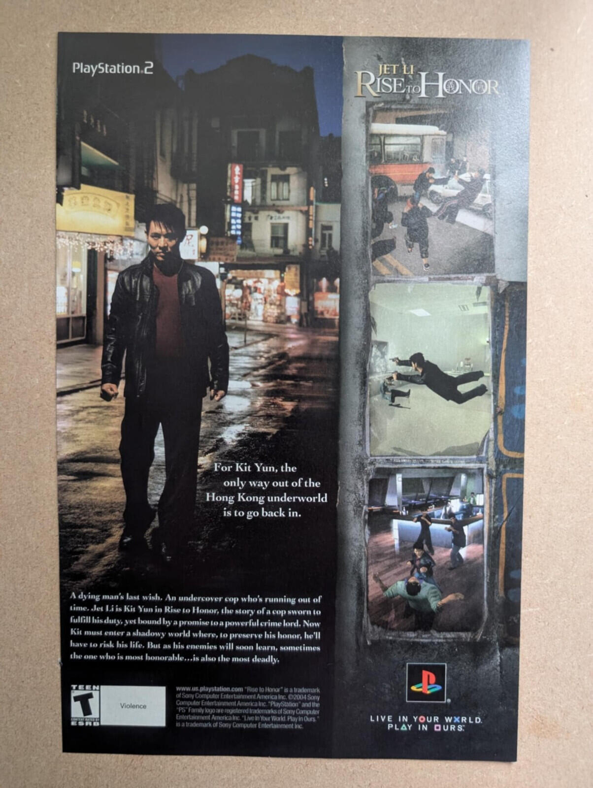Jet Li Rise To Honor 2004 Playstation 2 Game Advertisement - See Details