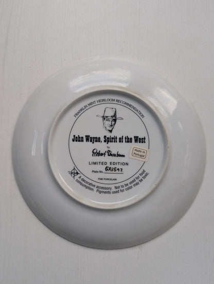 "John Wayne, Spirit of The West" Plate - Franklin Mint Heirloom