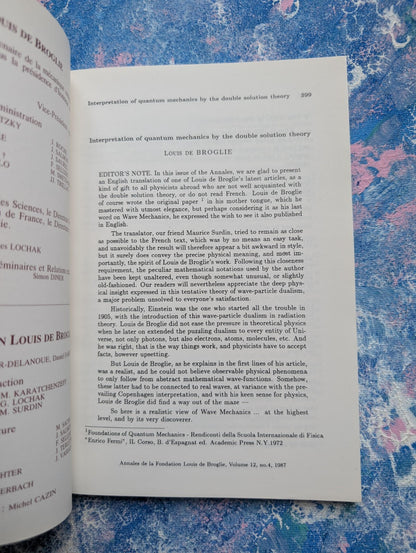 Annales de la Foundation Louis de Brogile - Vol. 12 No.4 - 1987