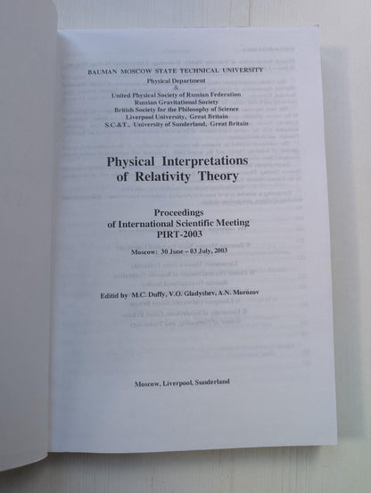 Proceedings of International Scientific Meeting PIRT-2003 - Moscow 30/06-03/07