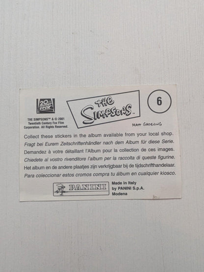 The Simpsons Panini Sticker #6 - Springfield Retirement Castle - 2001