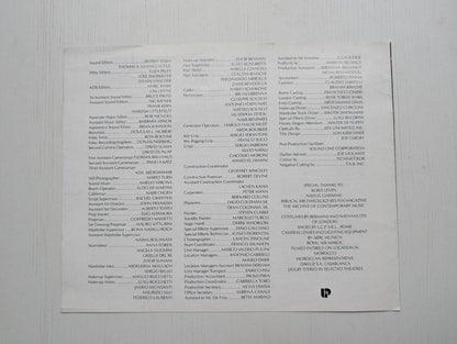 The Last Temptation of Christ Press Kit Cast List Leaflet - 1988 - Universal