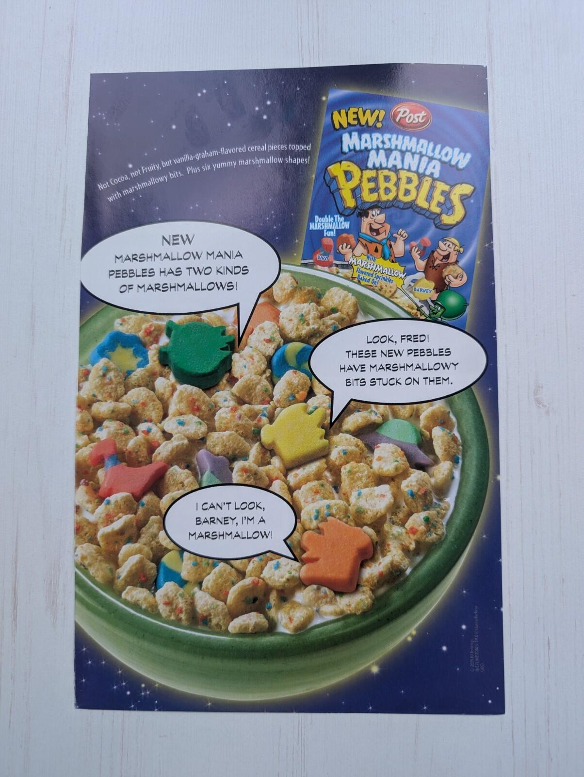 The Flintstones Marshmallow Mania Pebbles Cereal Advertisement - See Details