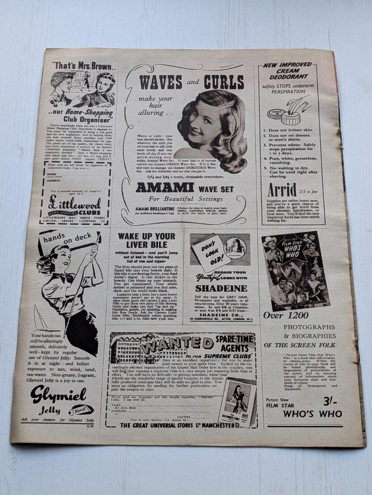 Picture Show Vol. 53 No. 1373 July 23rd, 1949 - Barbara Stanwyck/Robert Preston