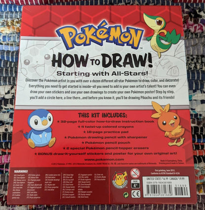 Pokemon How-to-Draw! Starting With All-Stars!, 2012, Unused/Sealed, Very Rare