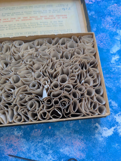 Golden Grain Promise Box - Miniature Paper Scrolls with Bible Verse - 1932