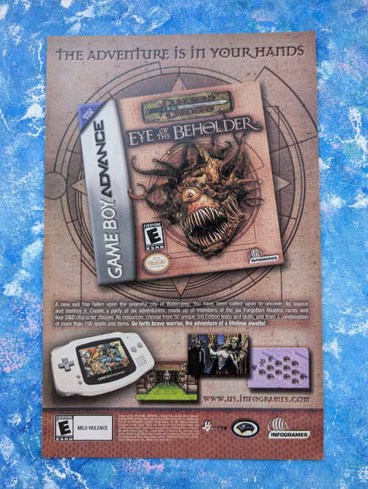 Dungeons and Dragons: Eye of the Beholder Gameboy Advance Advert - See Details