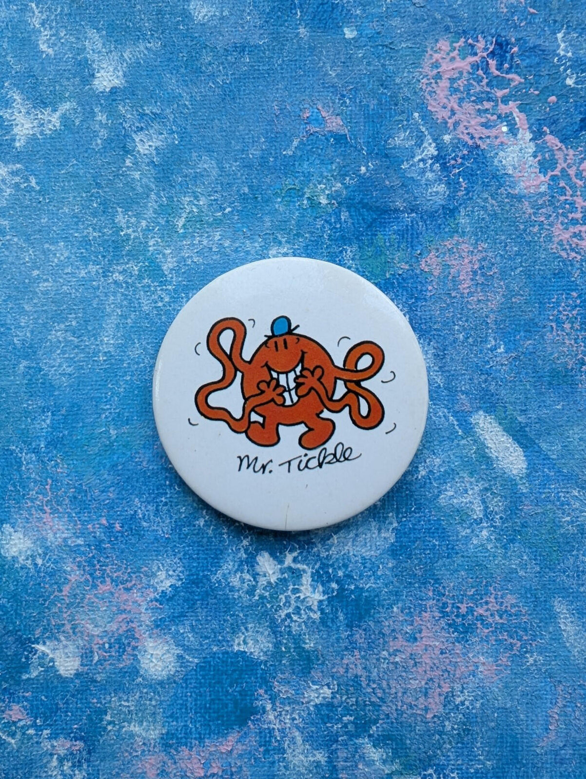 Vintage Mr Men Mr Tickle Badge