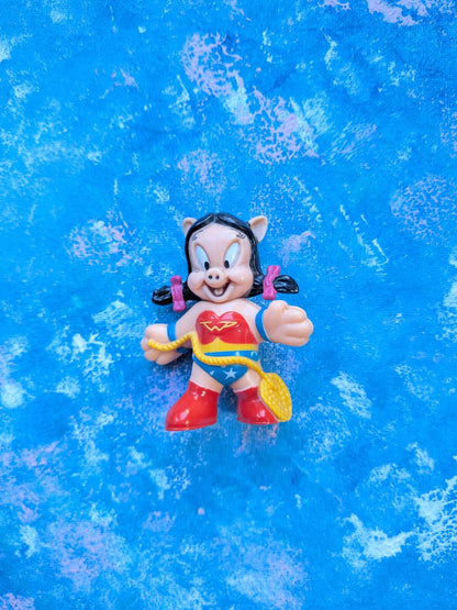 Super Looney Tunes Petunia Pig Wonder Pig Figure - 1991 - McDonalds