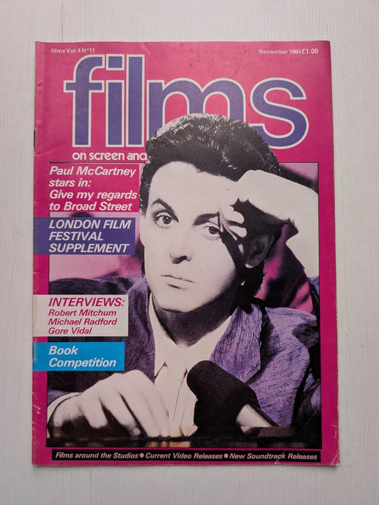Films on Screen and Video Vol. 4 No. 11 - November 1984 - Paul McCartney Cover