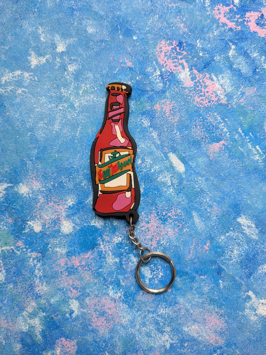 Vintage San Miguel Beer Bottle Novelty Promotional Keyring